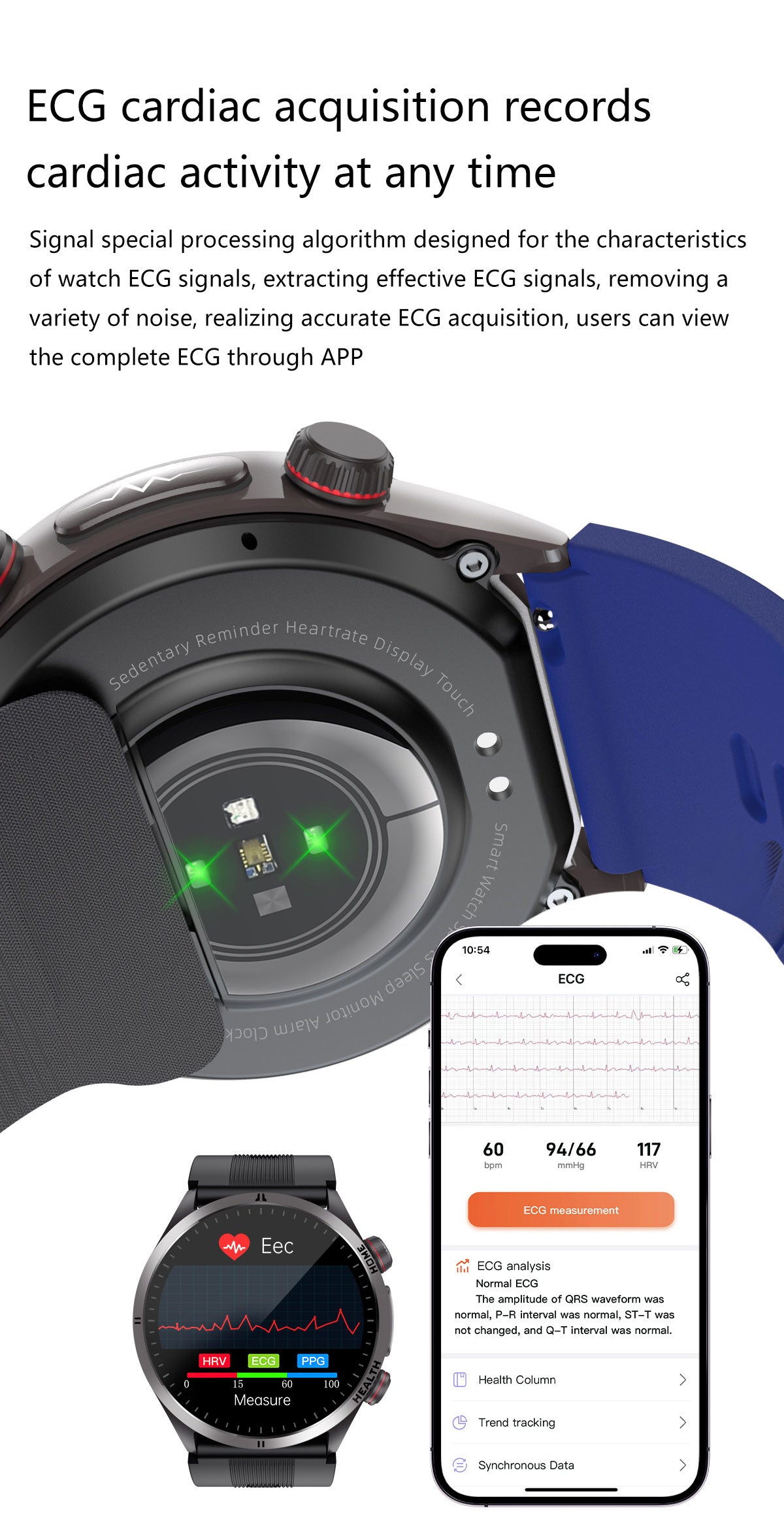 W8 Air Pump BP Watch: ECG, Bluetooth Call & 2-Year Warranty Support