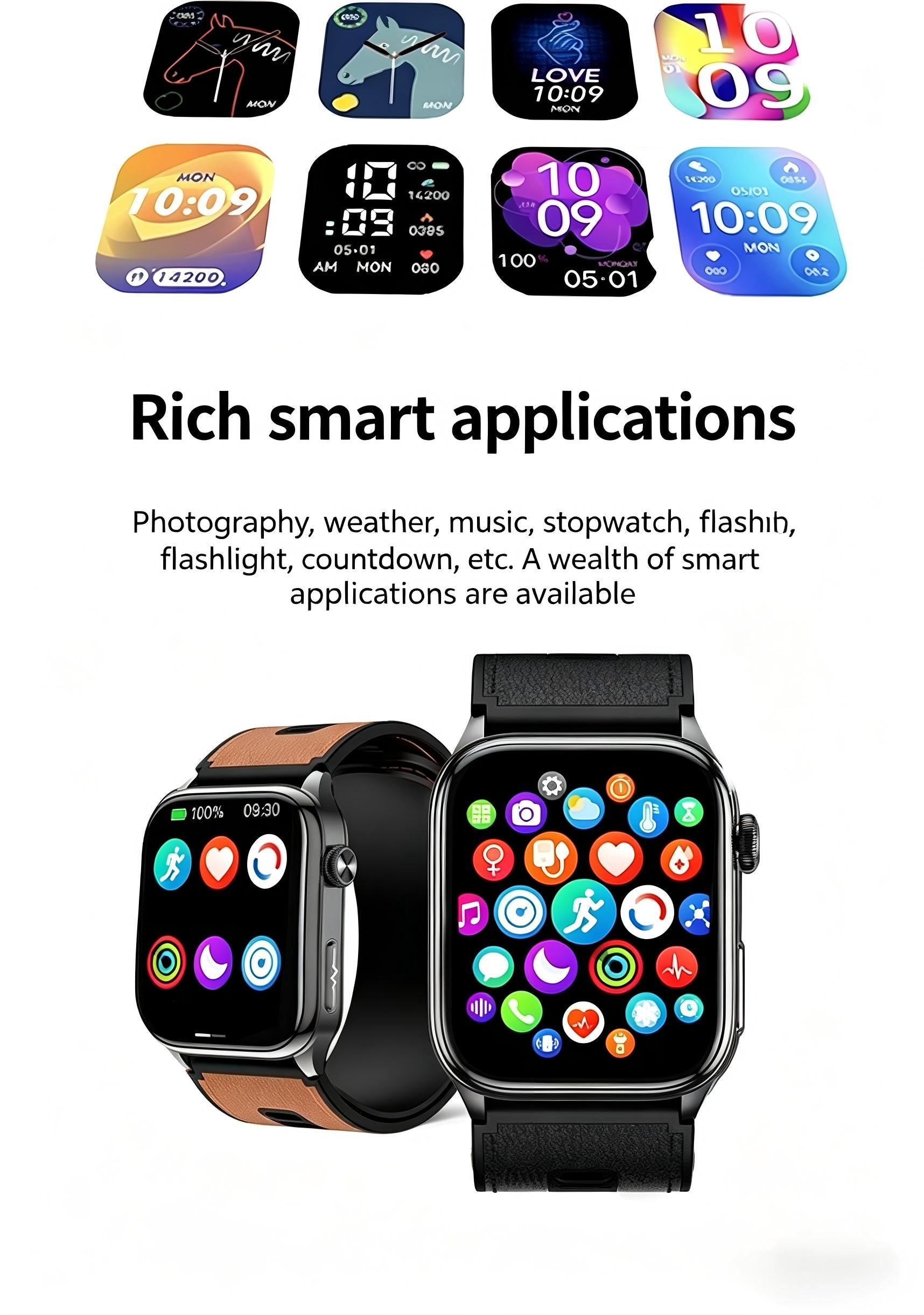 W7 Pro ECG Smart Watch | Air Pump BP, Bluetooth Call & 100+ Sport Modes