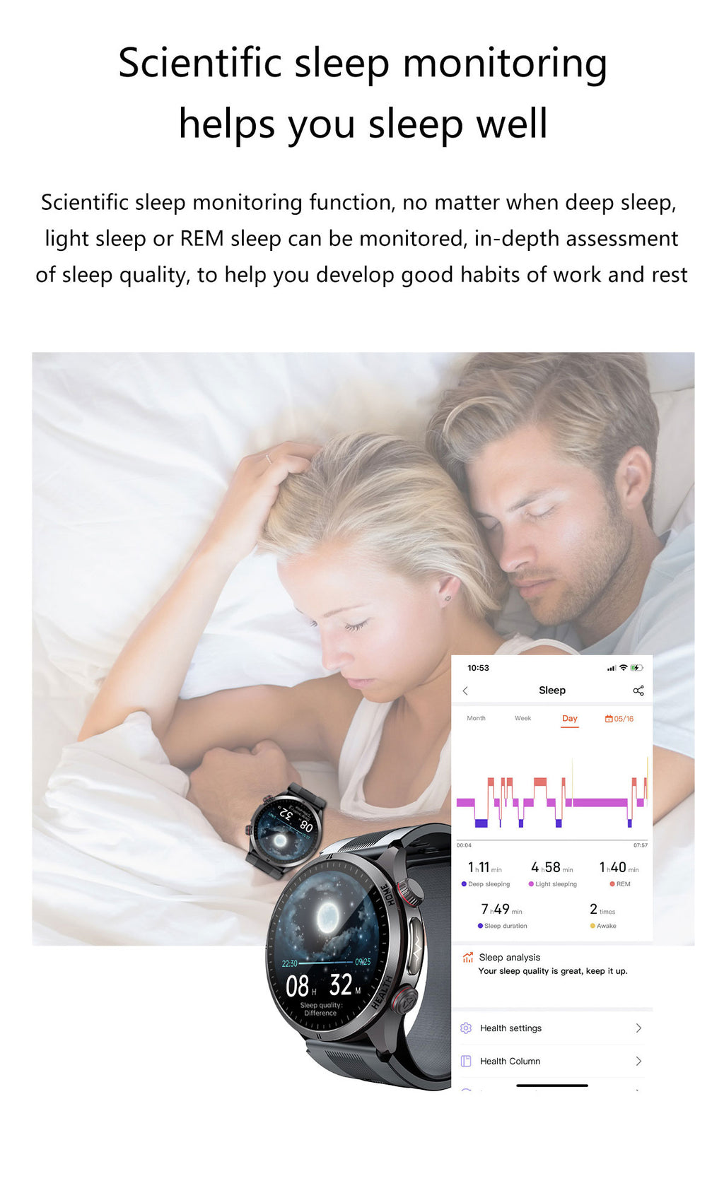 W8 Air Pump BP Watch: ECG, Bluetooth Call & 2-Year Warranty Support