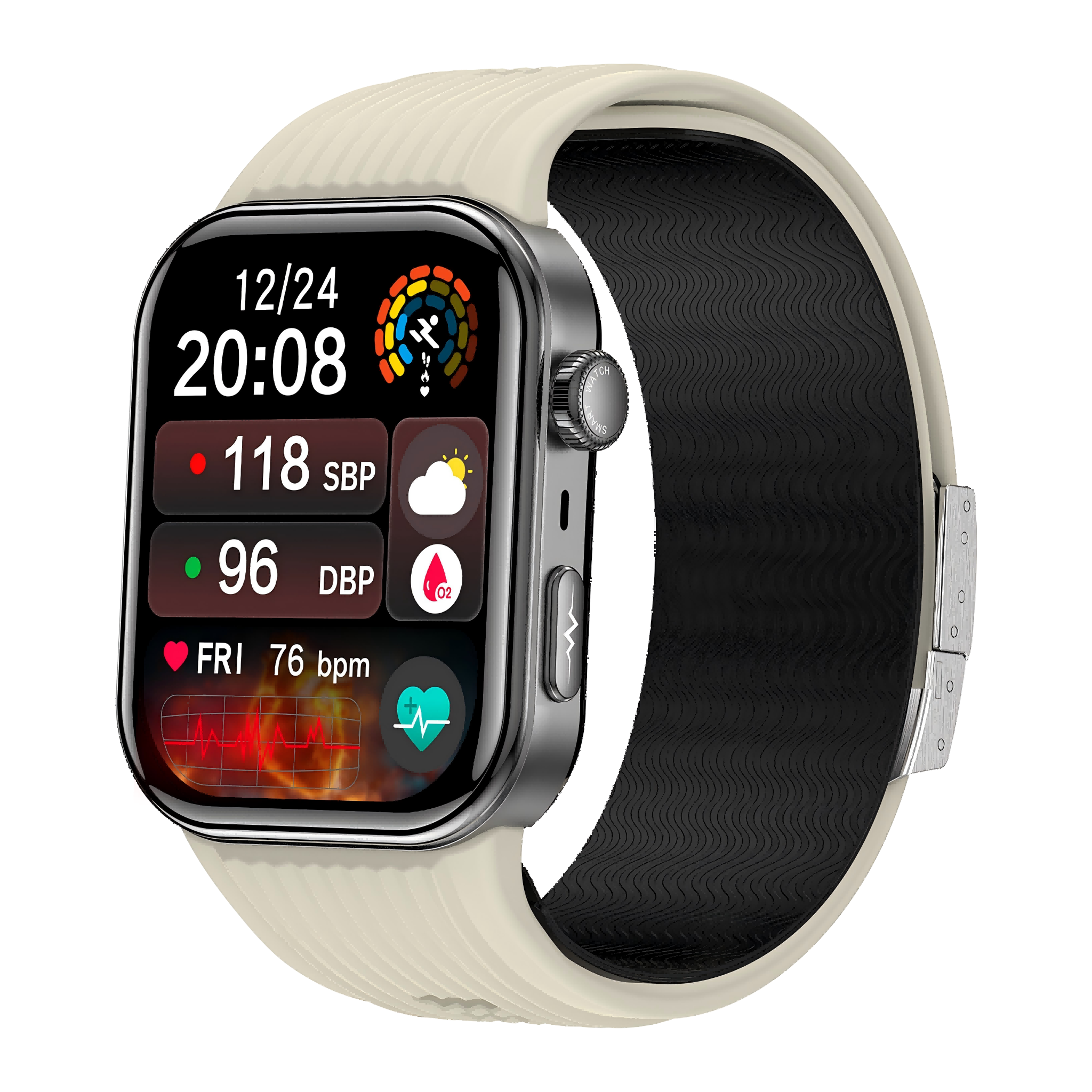 W8S Precision Health Watch: Blood Oxygen & BP Tracker with AMOLED