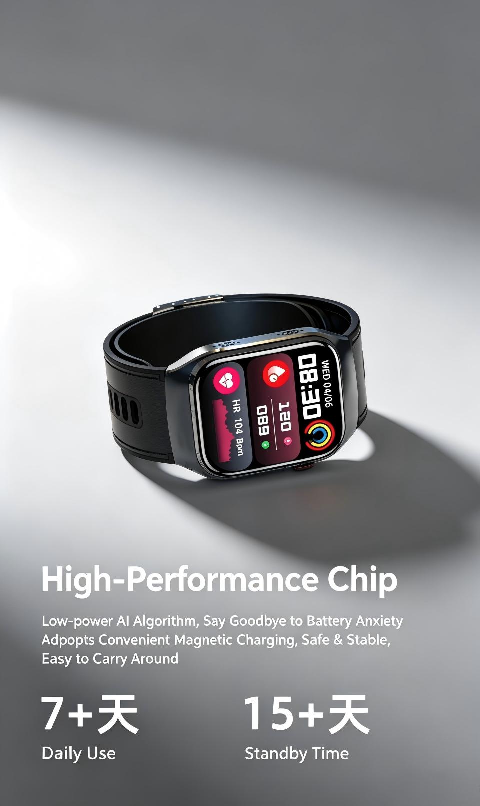 W9S Smart Watch: Air Pump Health Monitor, AMOLED Bluetooth Call