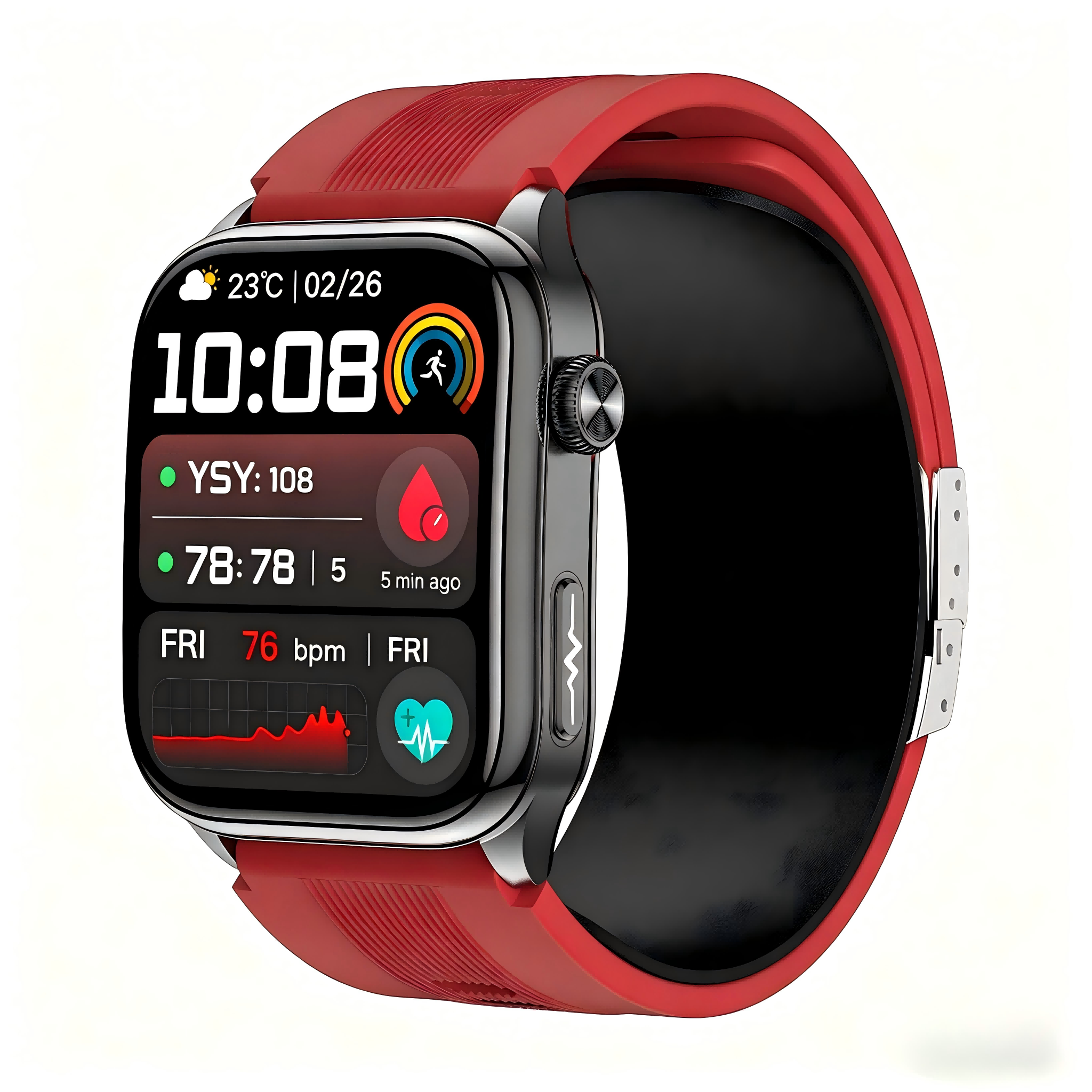 W7 Pro ECG Smart Watch | Air Pump BP, Bluetooth Call & 100+ Sport Modes